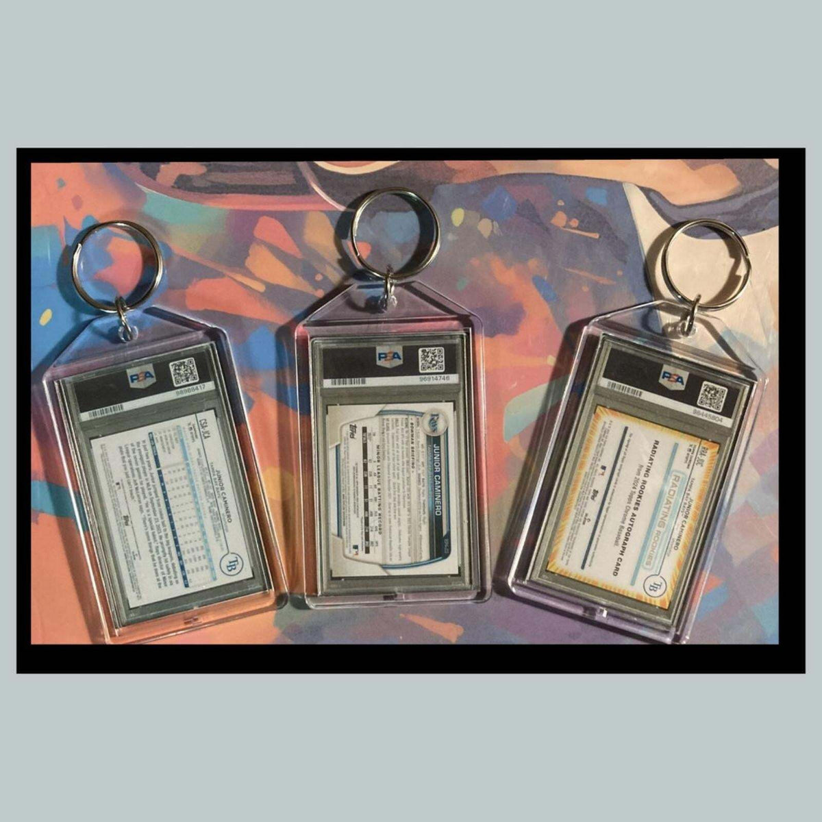 3406B Junior Caminero 3 Pack Bundle - 3 Different Custom Novelty Keychains -Gift