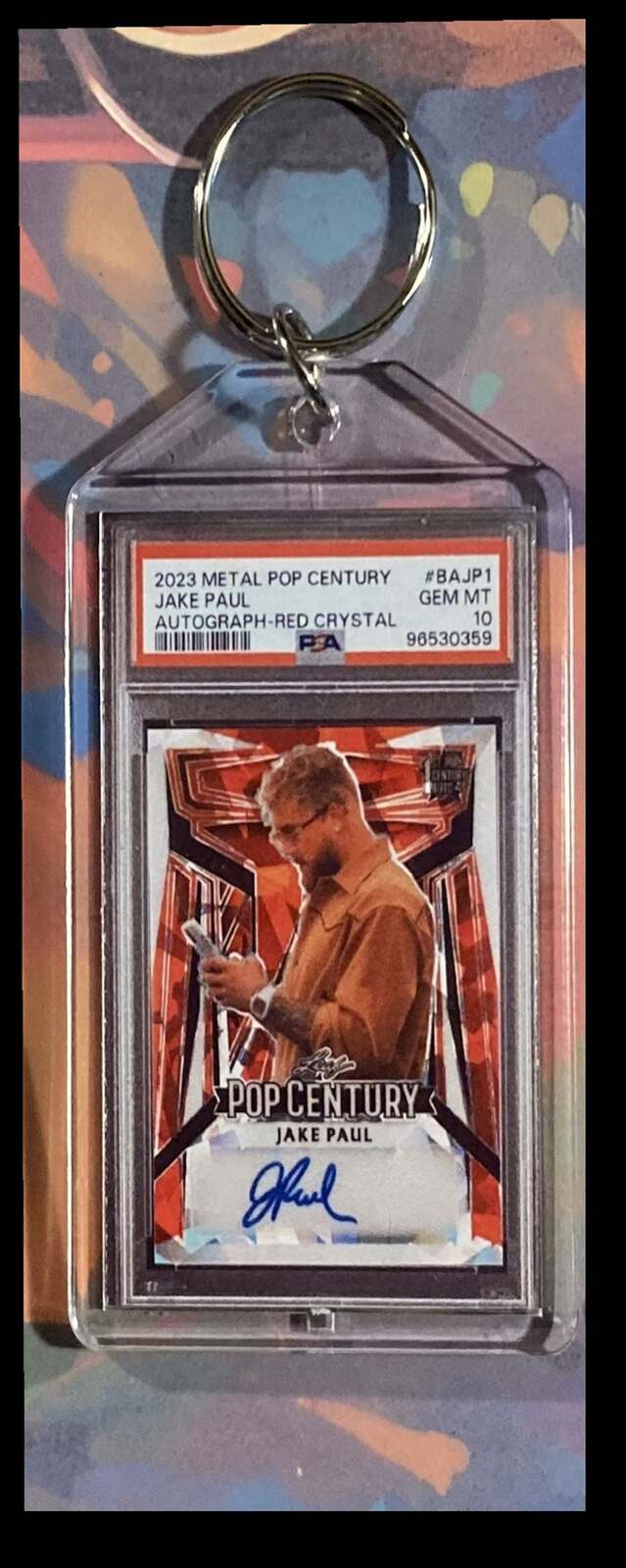 3100 Jake Paul 2023 Leaf Metal Pop Century Red Crystals