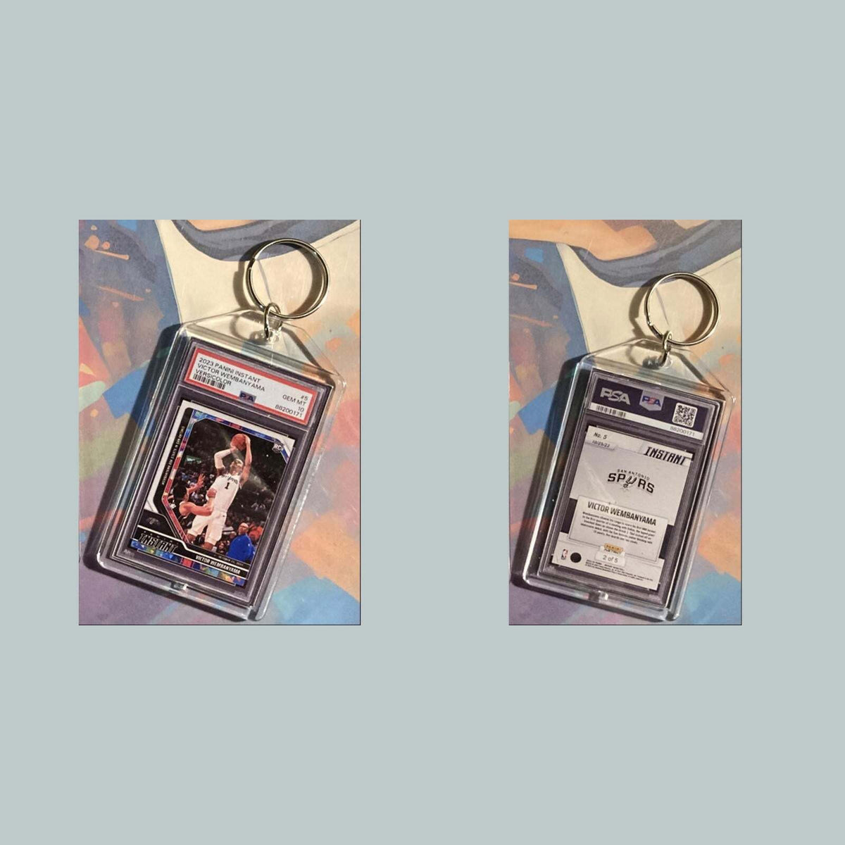 3546 2023 Panini Instant Victor Wembanyama Versicolor Custom Keychain Gift BKL KYC