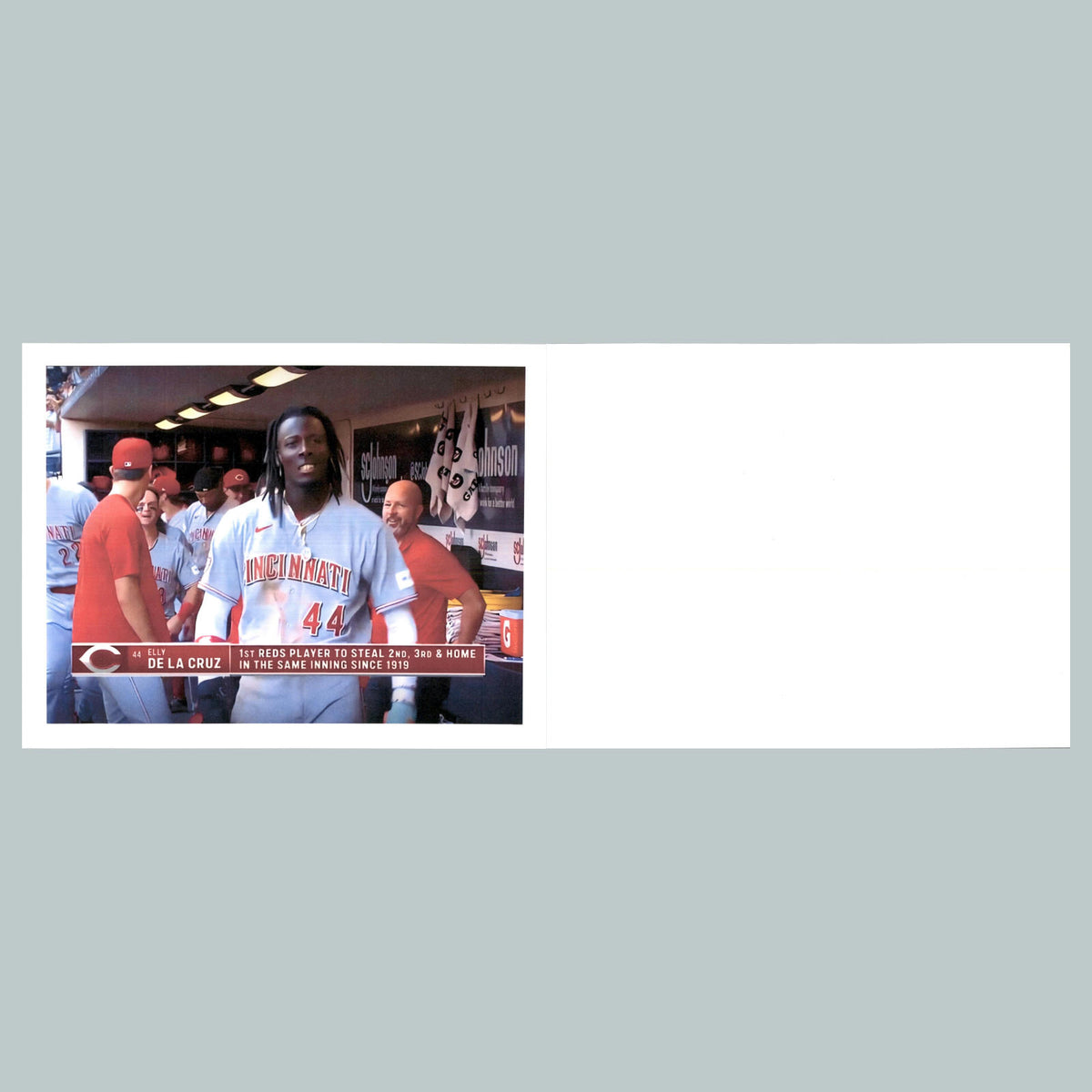0178 P -8X10 Elly De La Cruz Stealing 3 Bases Glossy Photo Fast Shipping BBL
