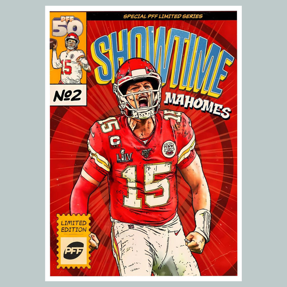0632 8X10 Mahomes Showtime Glossy Photo Fast-Secure Shipping FBL