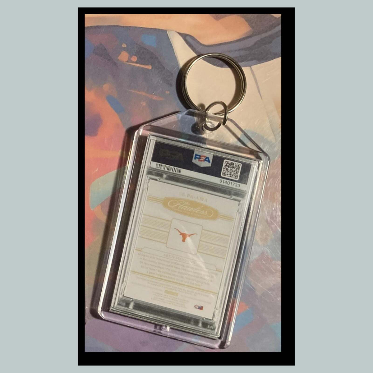 3491 Arch Manning 2023 Panini Flawless Patch Auto Custom Hand Made Keychain Gift
