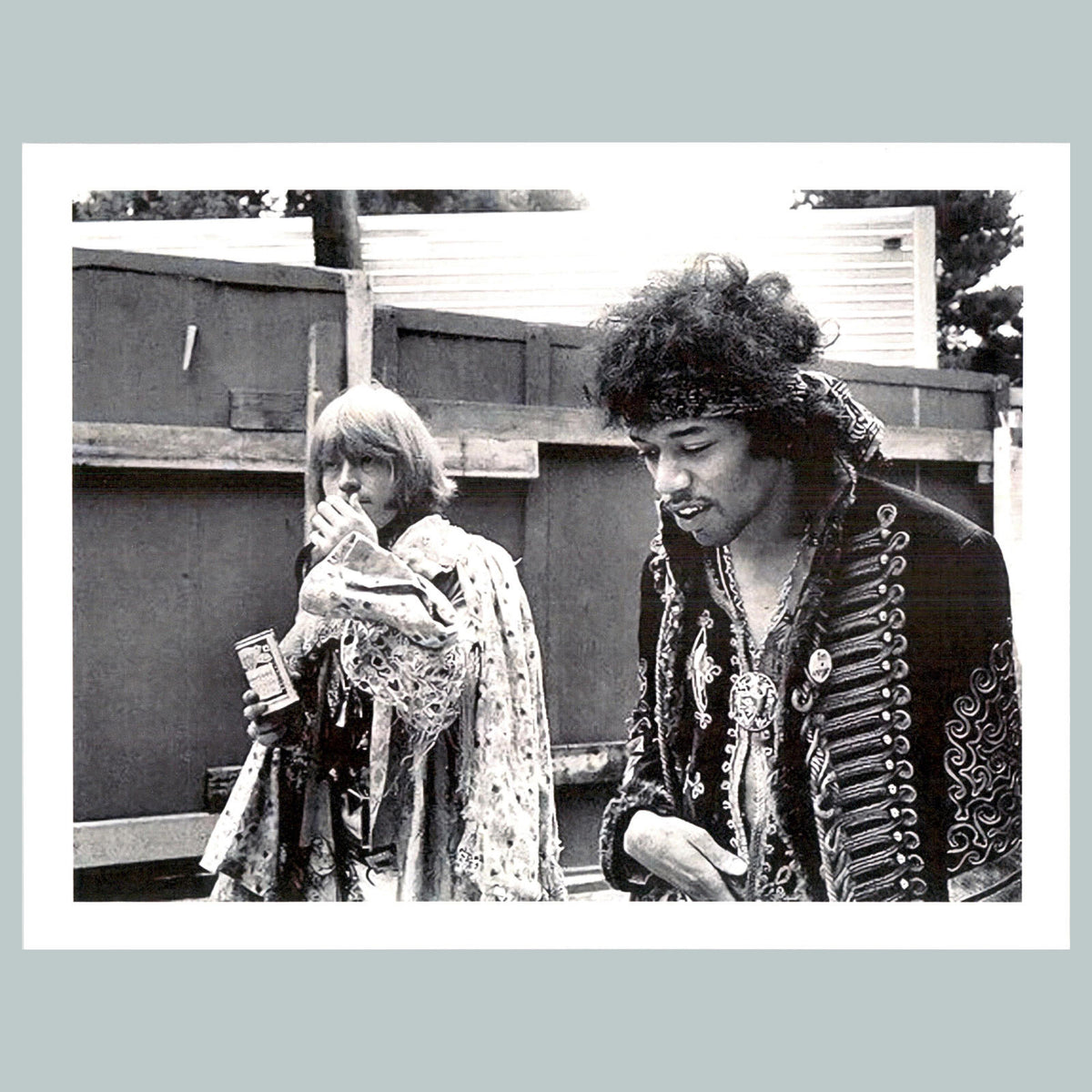 0121 P -8X10 Jimi Hendrix and Brian Jones Glossy Photo Fast-Secure Ship