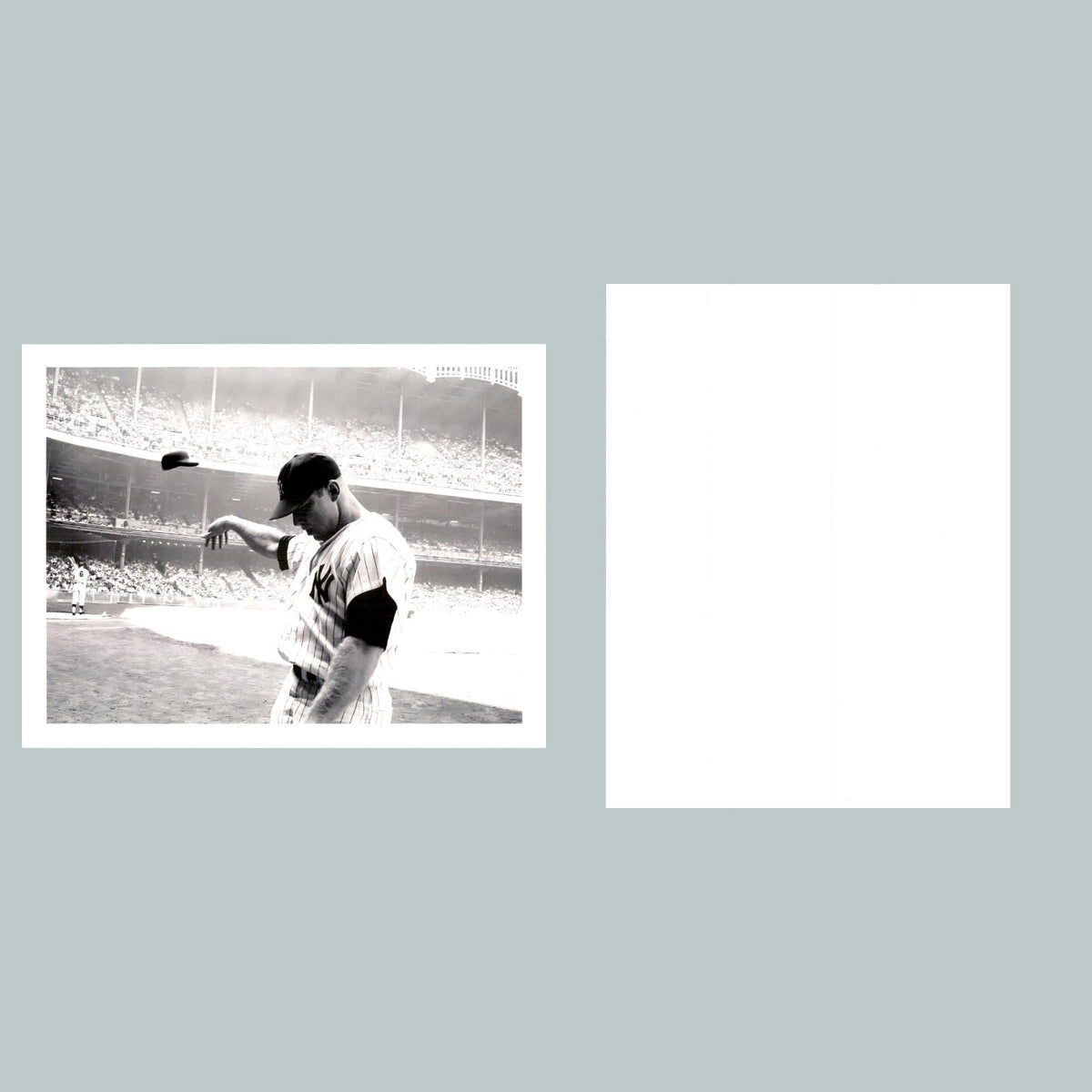 0123 P -8X10 Mickey Mantle Throwing Hat-H Glossy Photo Fast Shipping BBL