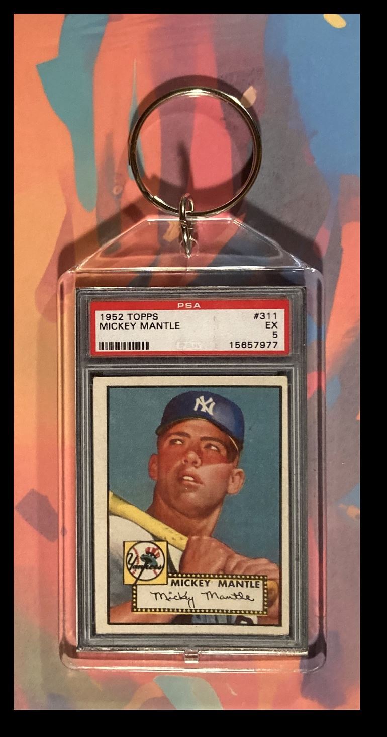 2960 Mickey Mantle 1952 Rookie PSA Style -Custom Keychain - Makes A Great Gift