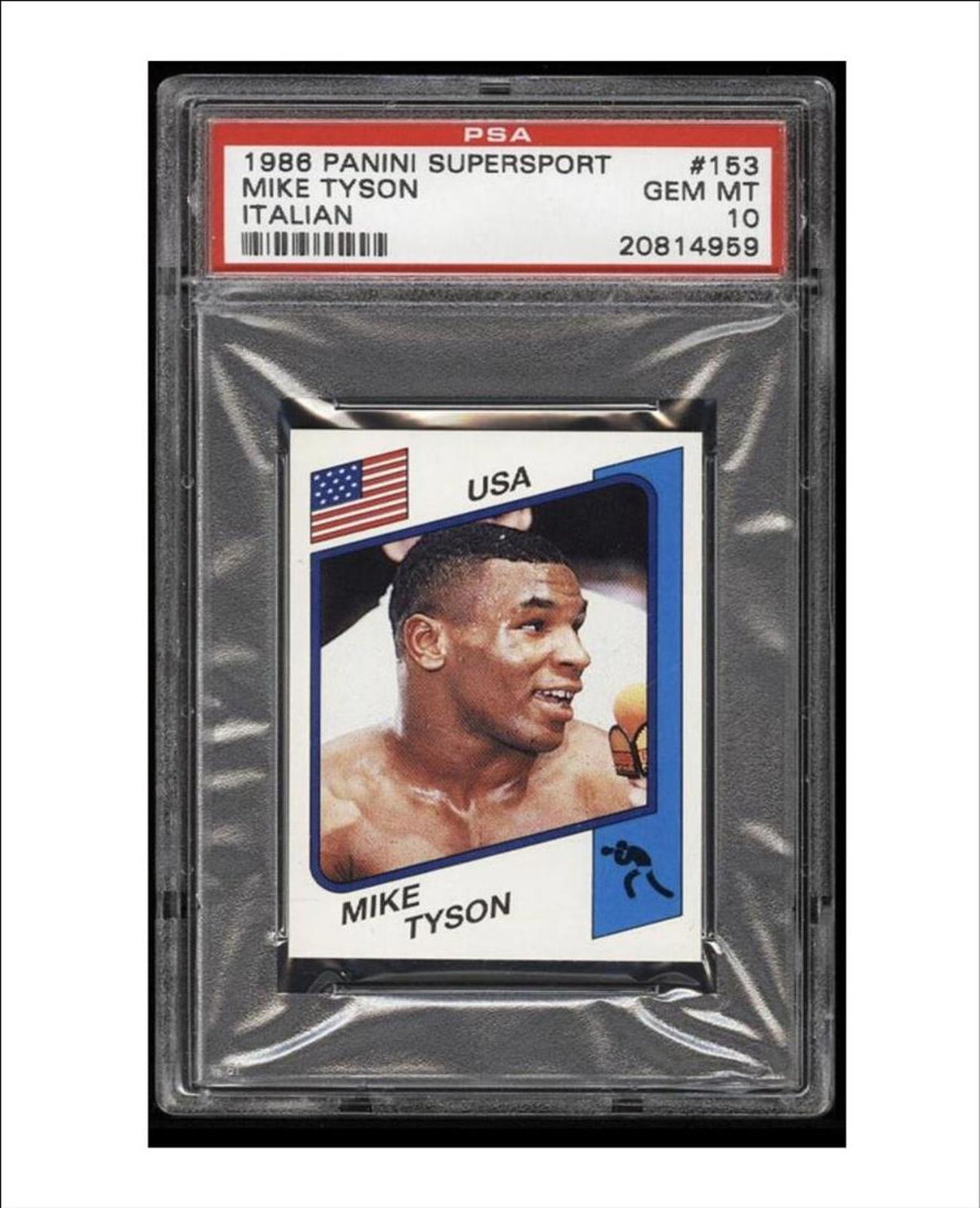 0914 P -8X10 Mike Tyson 1986 Panini SS RC Italian Version 8x10 Glossy Photo MS