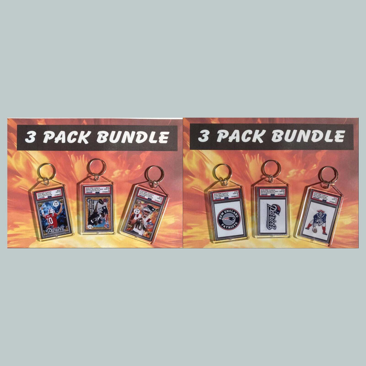 3760B Drake Maye-Kayshon Boutte 3 Pack Bundle Custom Hand Made Keychains