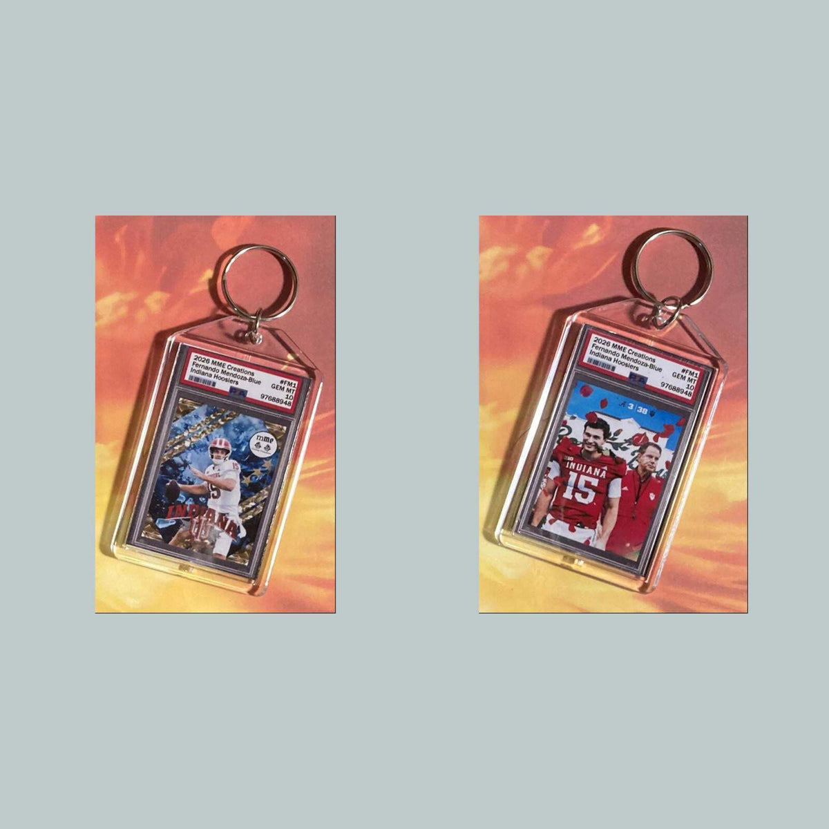 3754 Fernando Mendoza Blue Ice Custom Hand Made Keychain