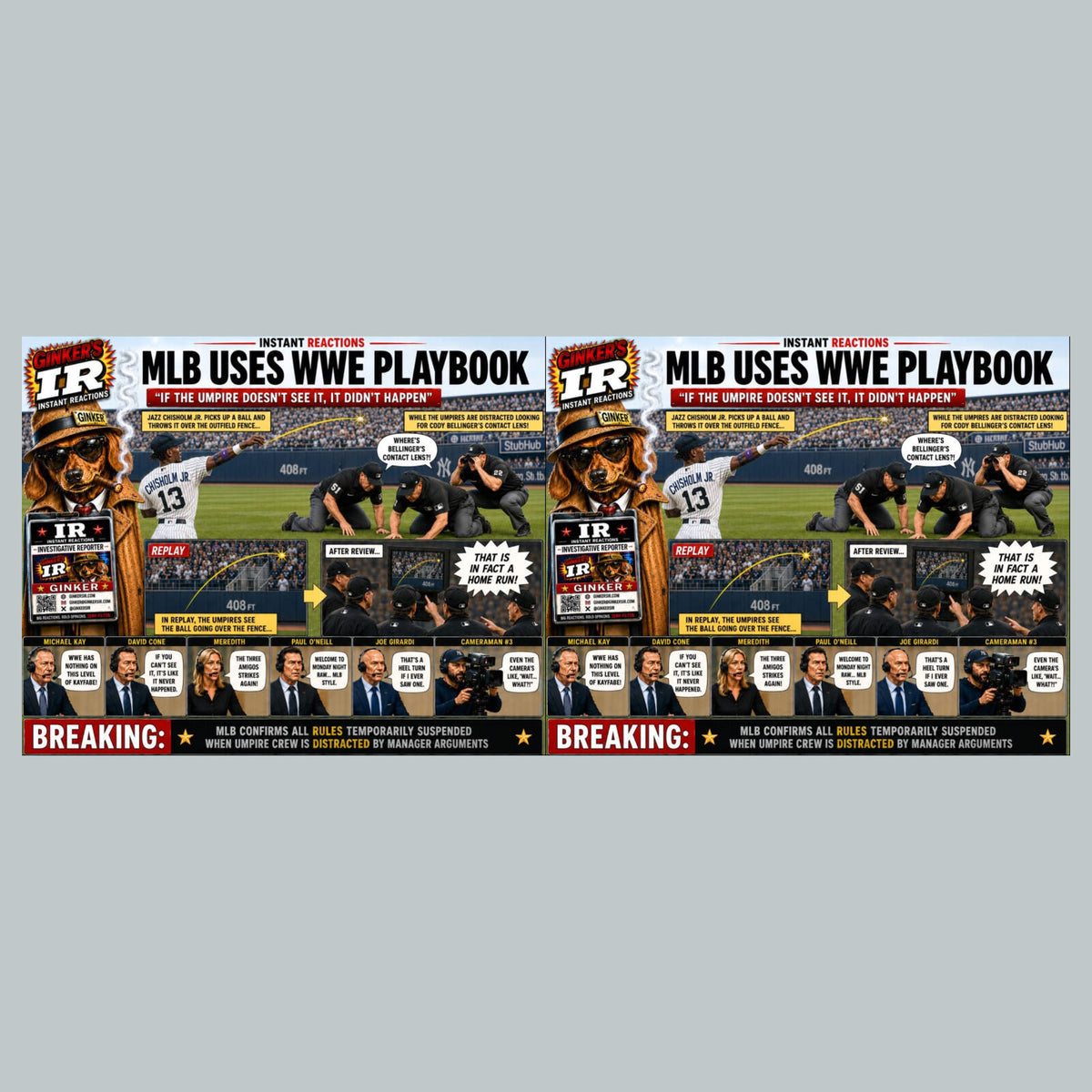 2794 Jazz Throws HR Over The Fence-MLB Goes WWE Ginker’s Instant Reactions 8X10