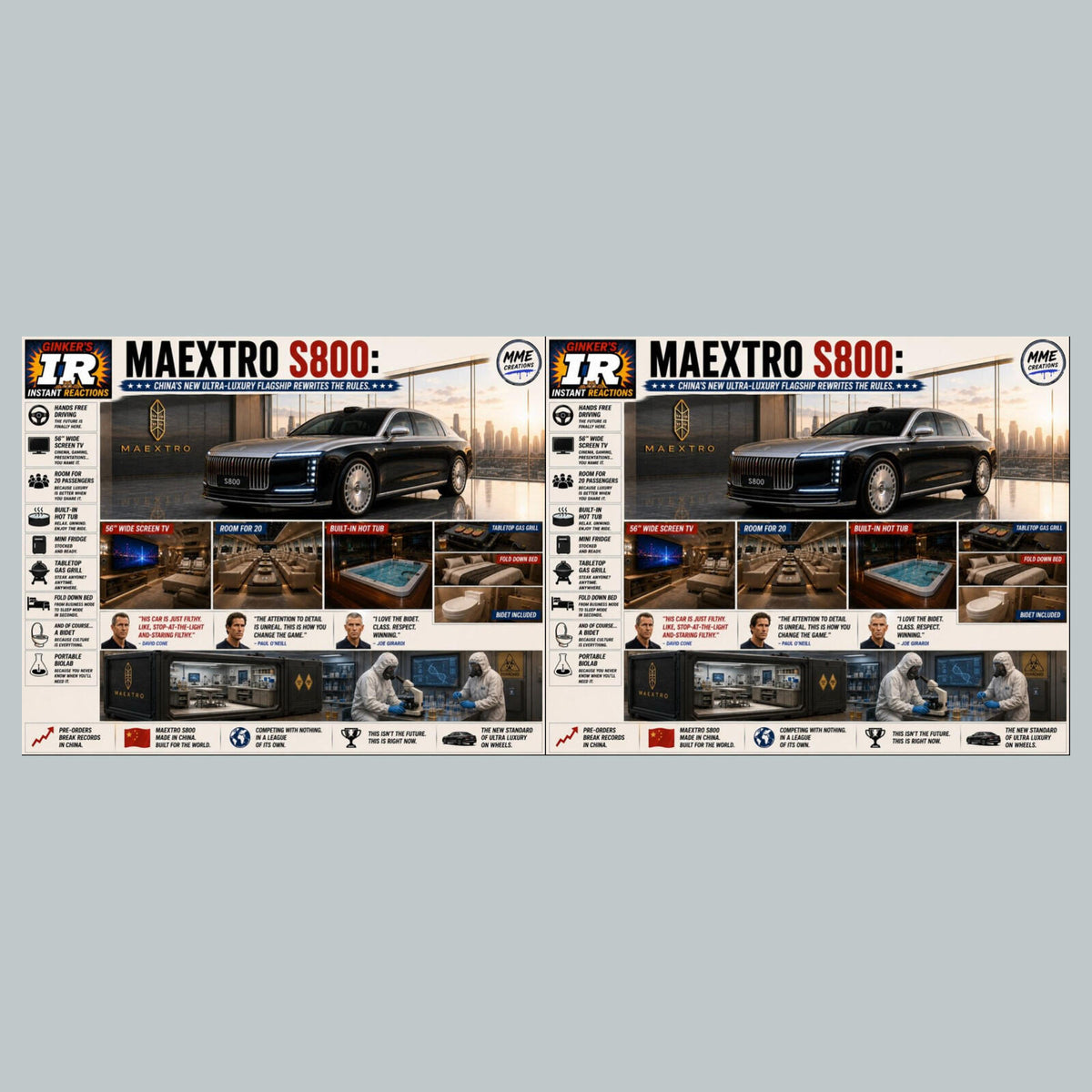 2776 The Maextro S800 China's Newest SuperCar Ginker’s Instant Reactions 8X10