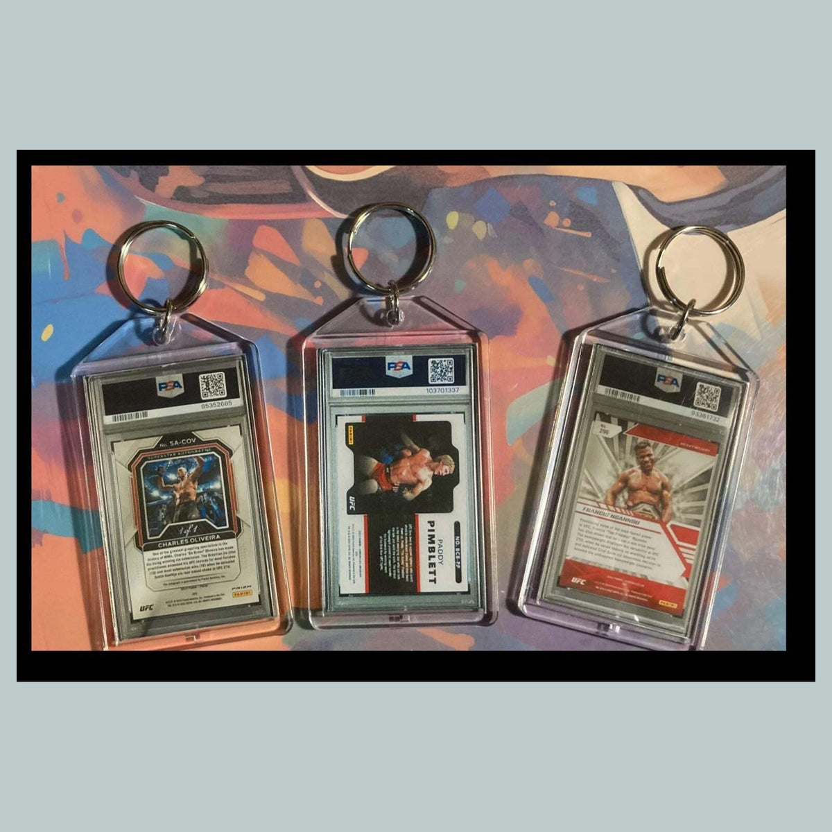3456B Charles Oliveira/Pimblett/Ngannou 3 Pack Bundle - 3 Different Keychains