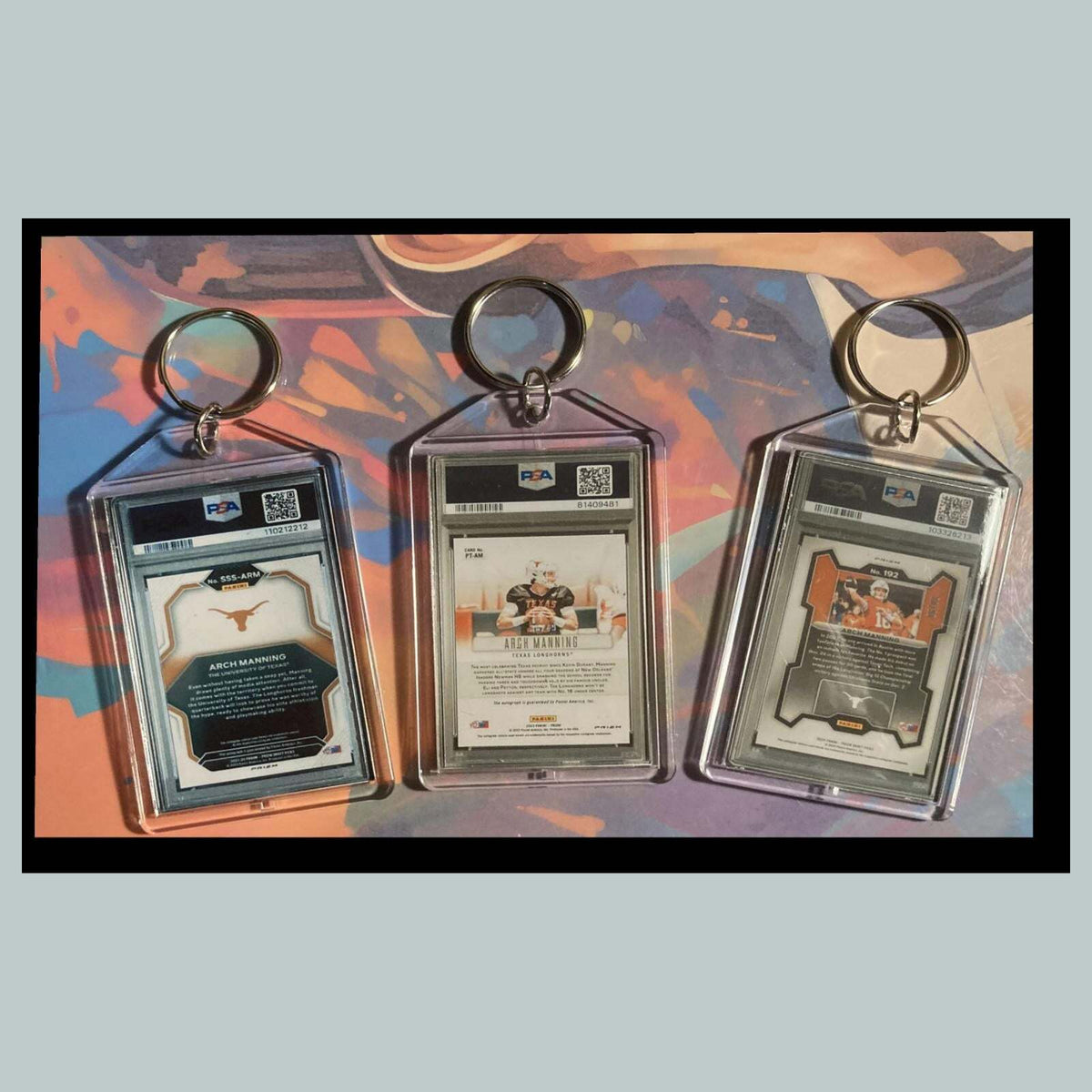 3470B Arch Manning 3 Pack Bundle -3 Different Custom Novelty Keychain Great Gift