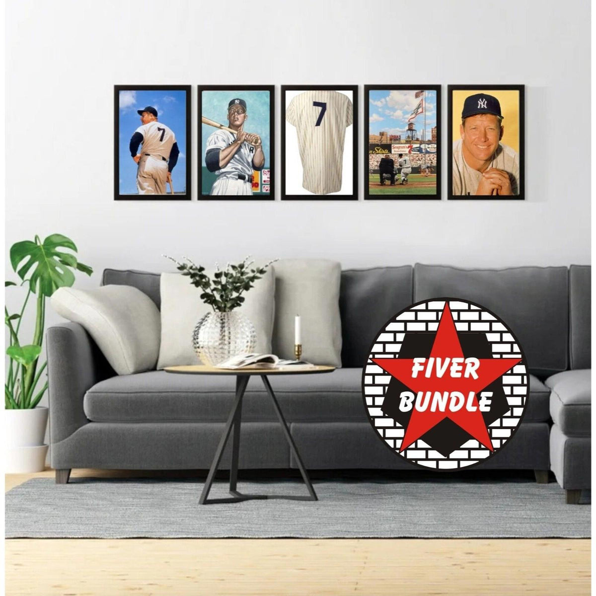 0612B Fiver Bundle 8X10 Glossy Photos Mickey Mantle Makes A Great Gift BBL