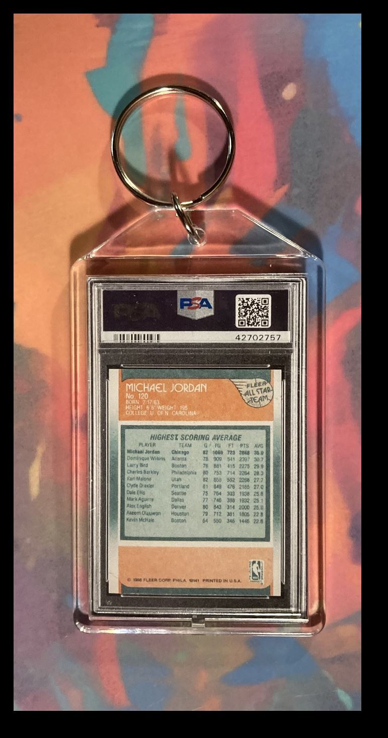 3003 Michael Jordan1988 Fleer AS Custom Made Keychain-Great Gift