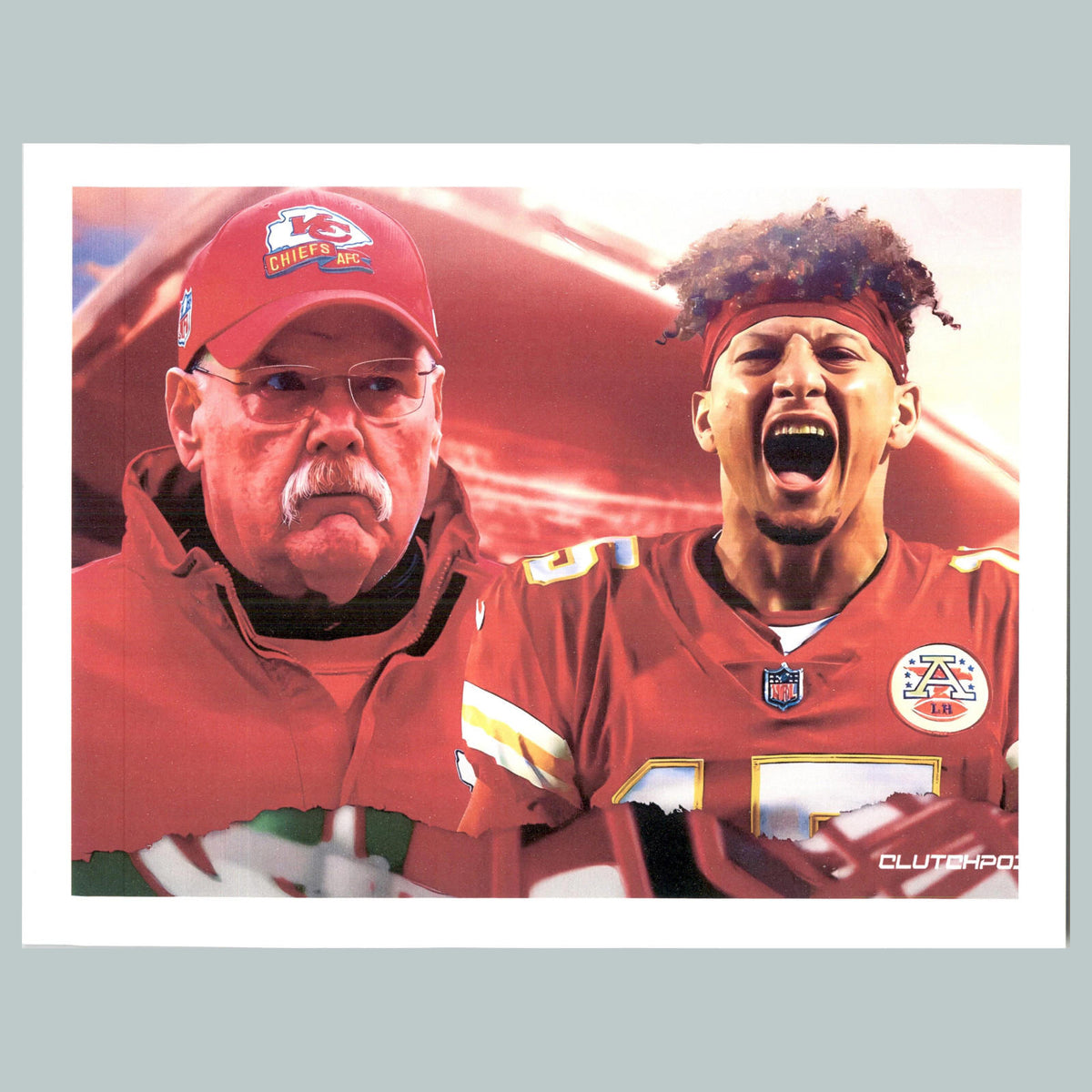 0155 8X10 Patrick Mahomes and Andy Reid Glossy Photo Fast Shipping FBL