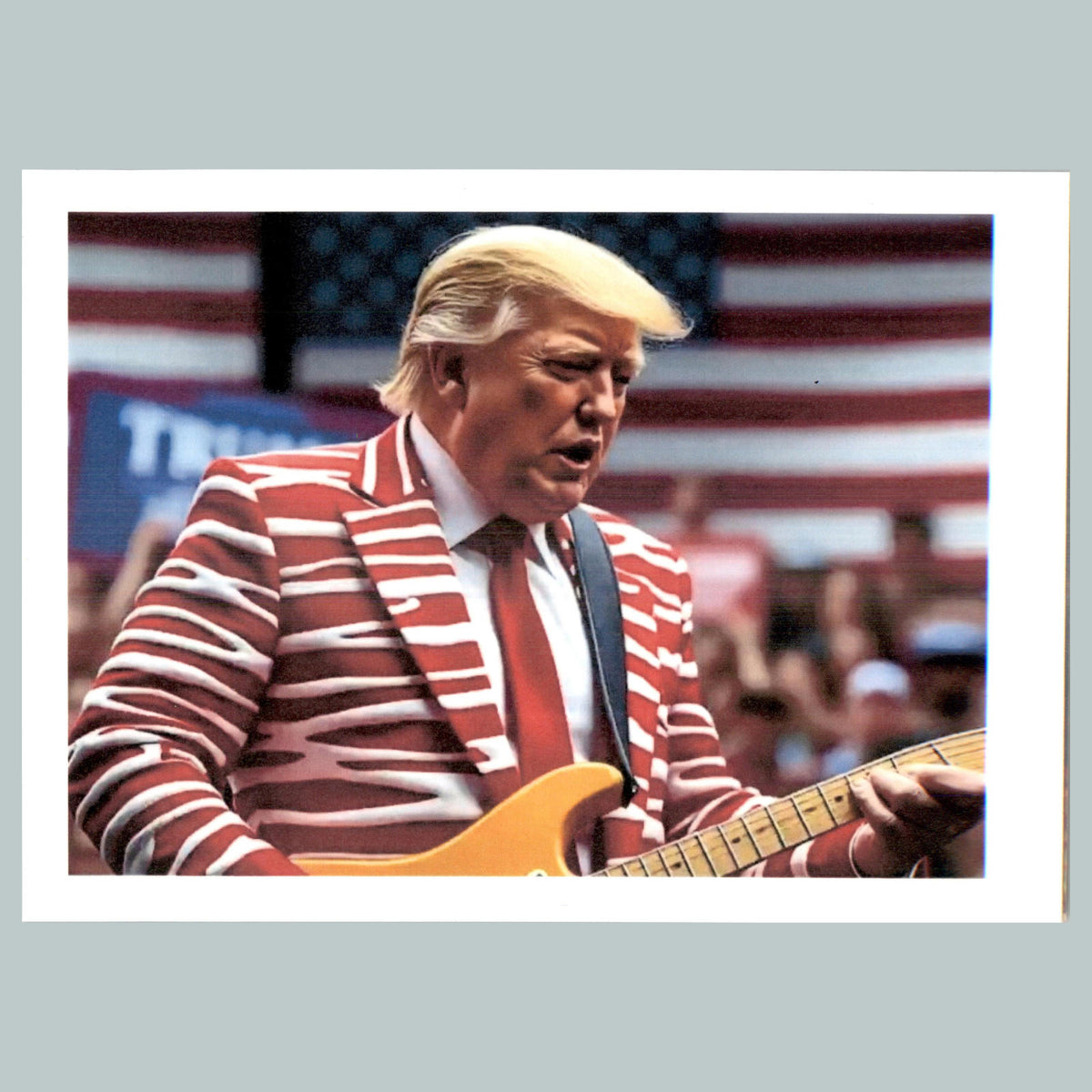 0397 P -8X10 Trump Playing Guitar Glossy Photo Fast-Secure Shipping MS