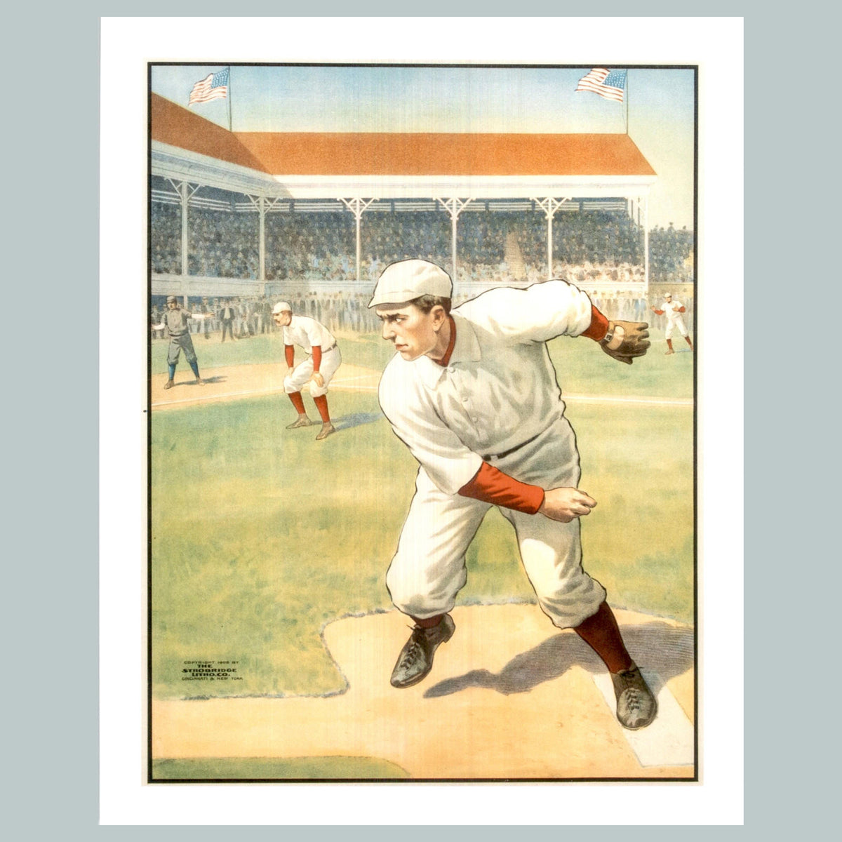 0023 P-8X10 1905 Baseball Color Lithographic-1 Glossy Photo Fast Shipping BBL