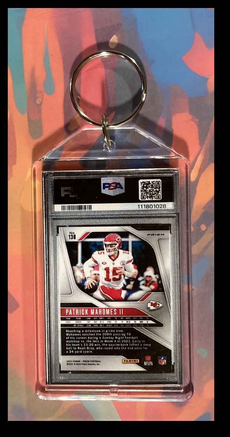 2994 Patrick Mahomes 2024 Panini Prizm Sparkle Custom Keychain