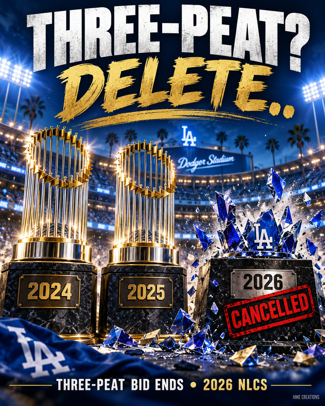 4990 Three-Peat? Delete. - Dodgers Three-Peat Collapse 8x10 Print