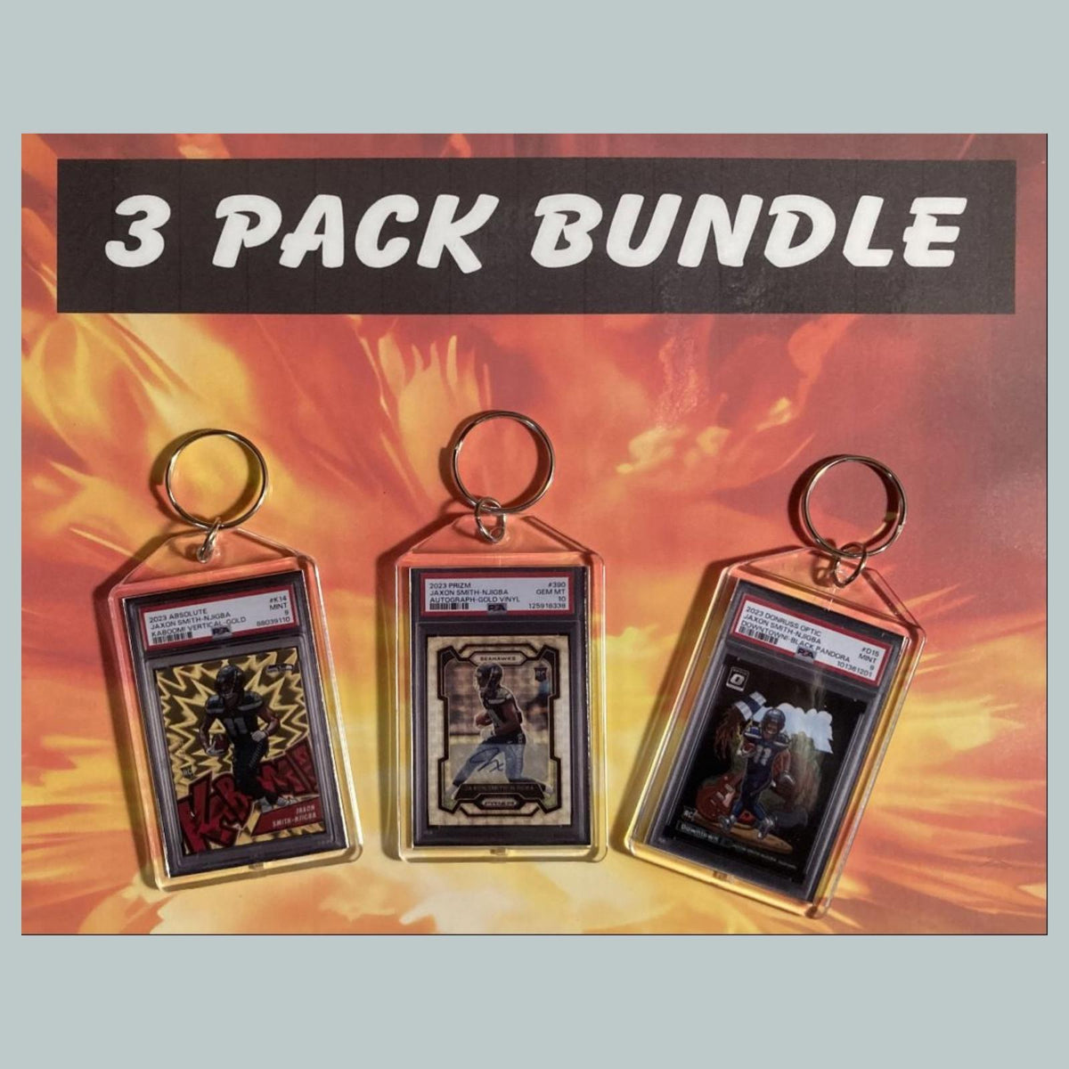 3771B Jaxon Smith-Njigba 3 Pack Bundle Hand Made Keychains