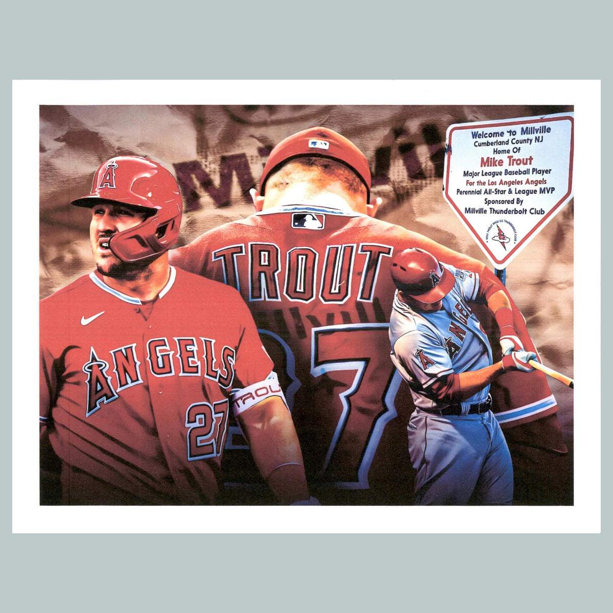 0175 P -8X10 Mike Trout Millville Glossy Photo Fast-Secure Shipping BBL