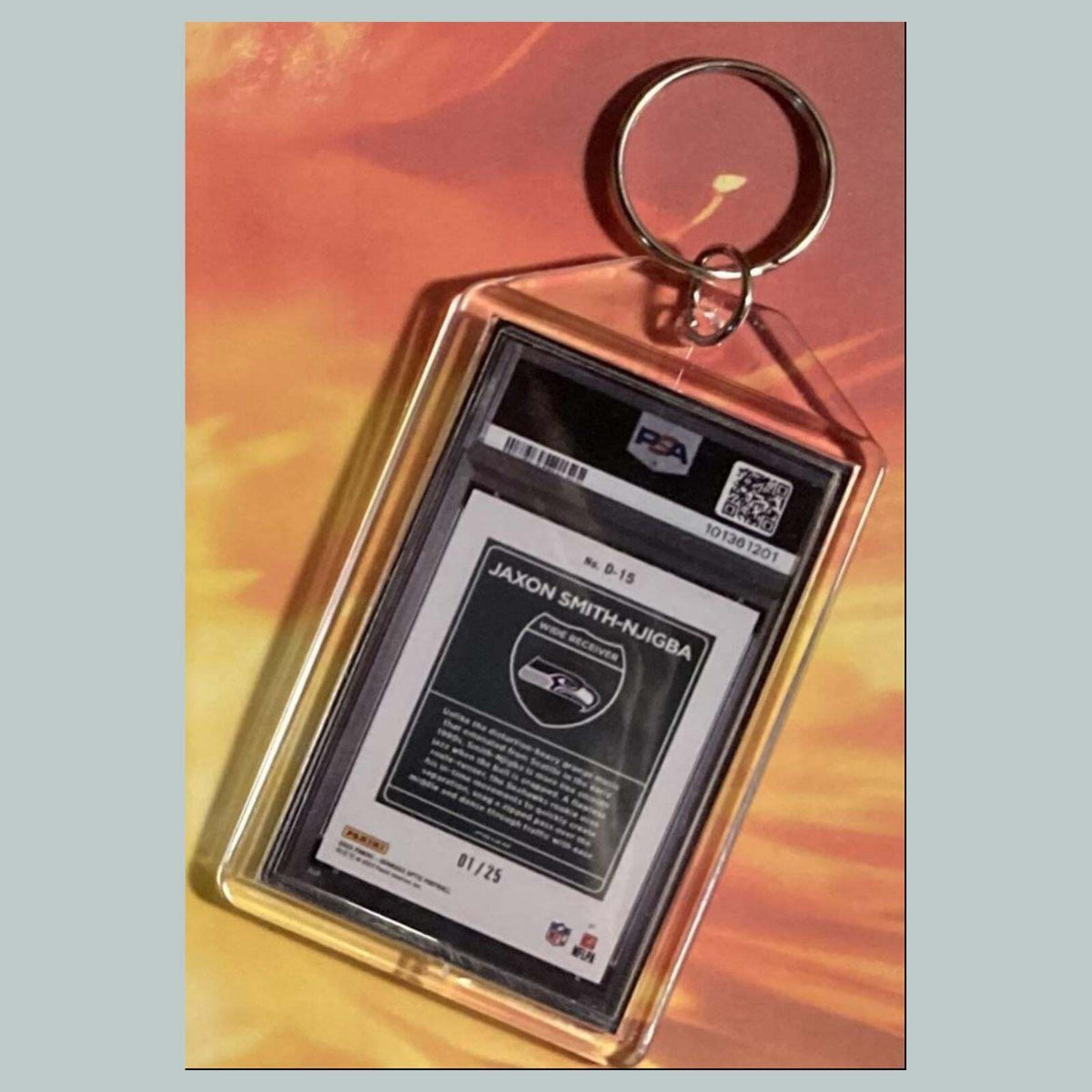 3772 Jaxon Smith-Njigba 2023 Pan/Donruss Optic Downtown Black Pandora Keychain