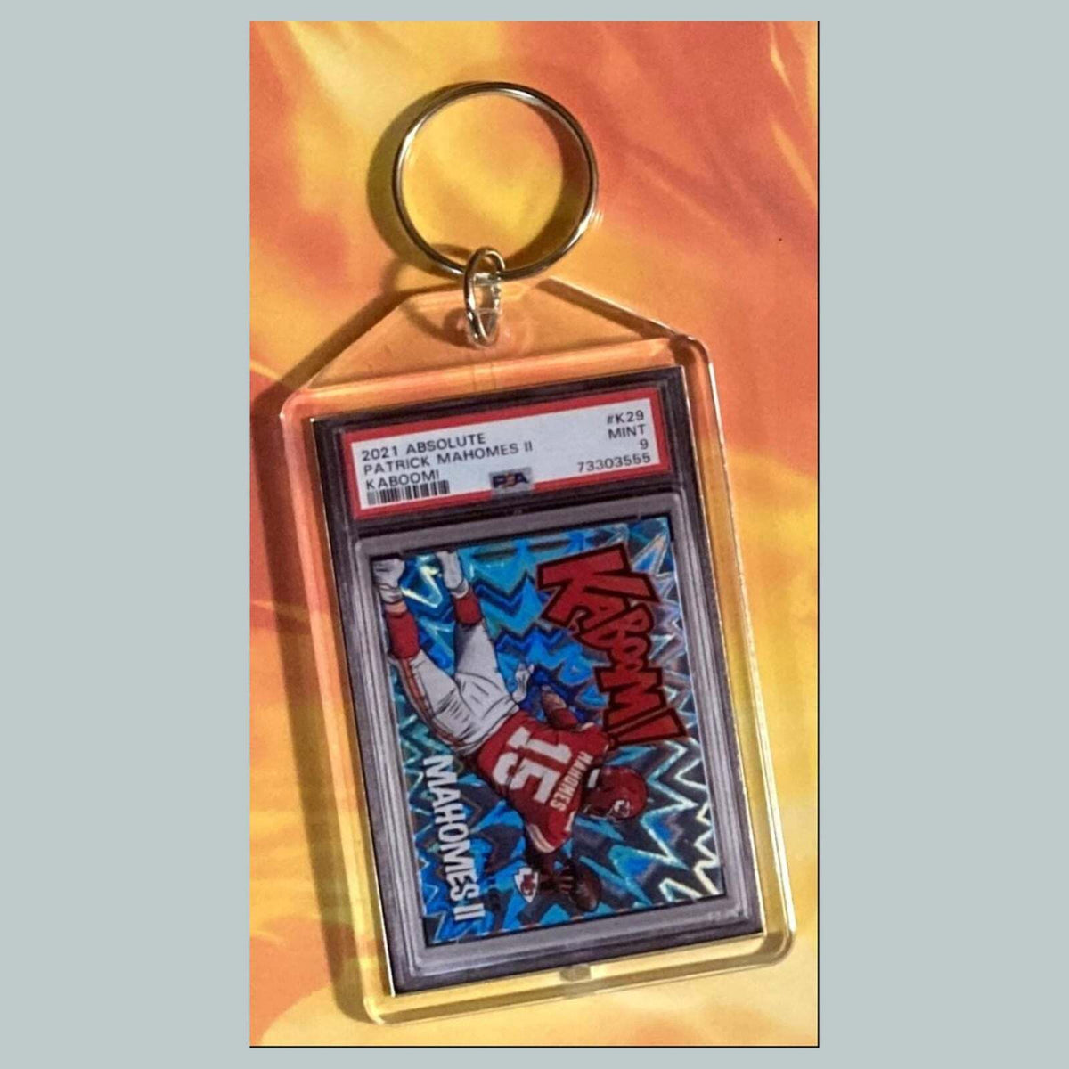 3618 Patrick Mahomes 2021 Panini Absolute Kaboom Custom Keychain
