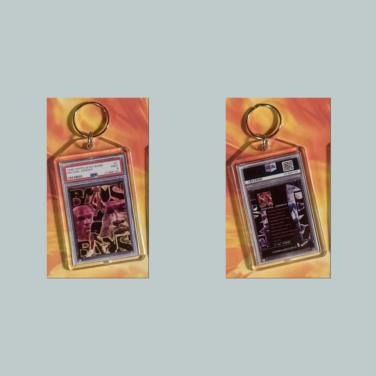 3658 Michael Jordan 1998 Hoops Slam Bams Custom Hand Made Keychain
