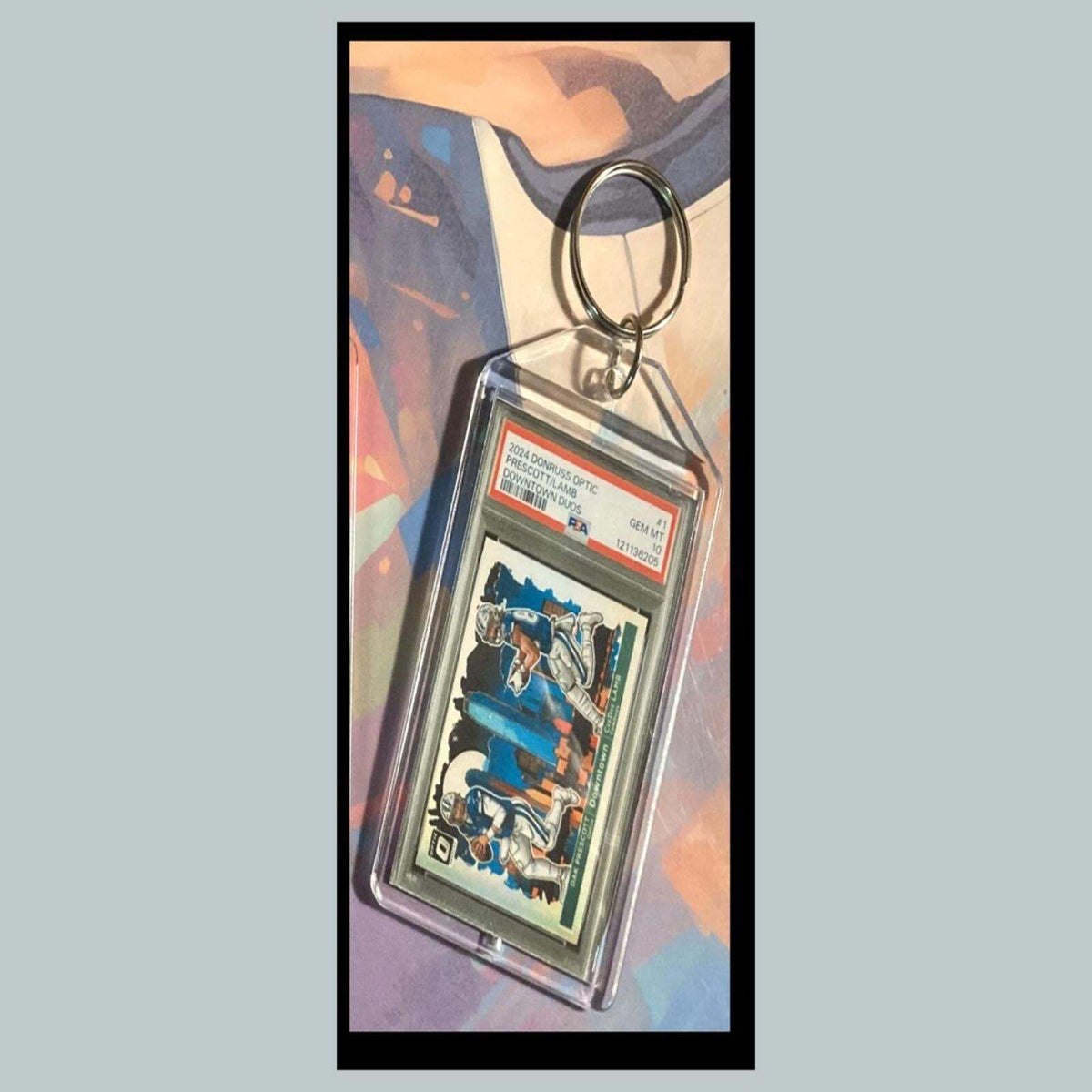 3411 Dak Prescott/CD Lamb 2024 Panini Donruss Optic Downtown Duos Keychain -Gift