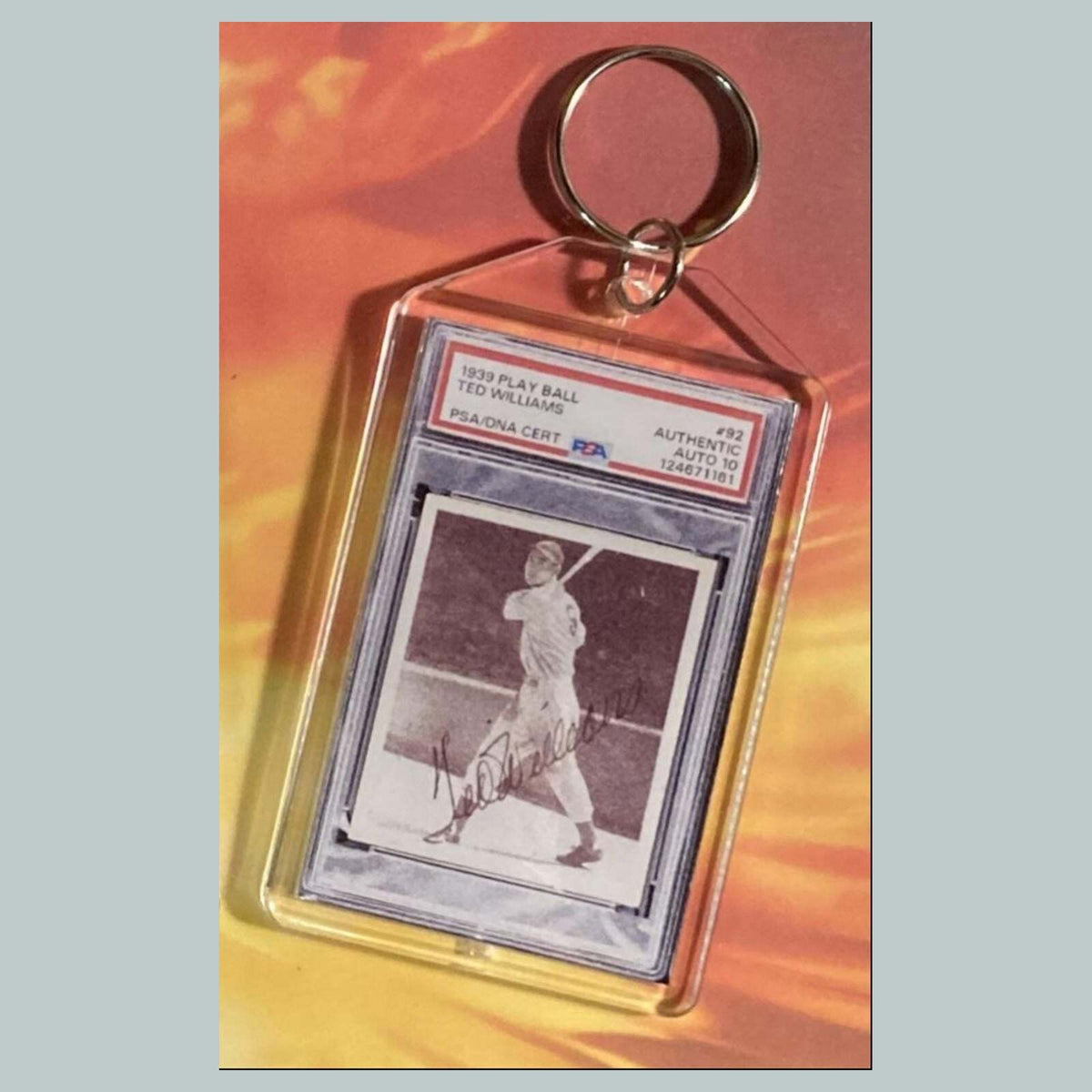3654 Ted Williams 1939 Play Ball Auto Custom Hand Made Keychain