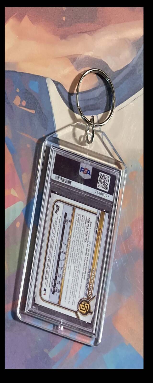 3125 James Wood 2022 Bowman Chrome Orange Auto Custom Keychain