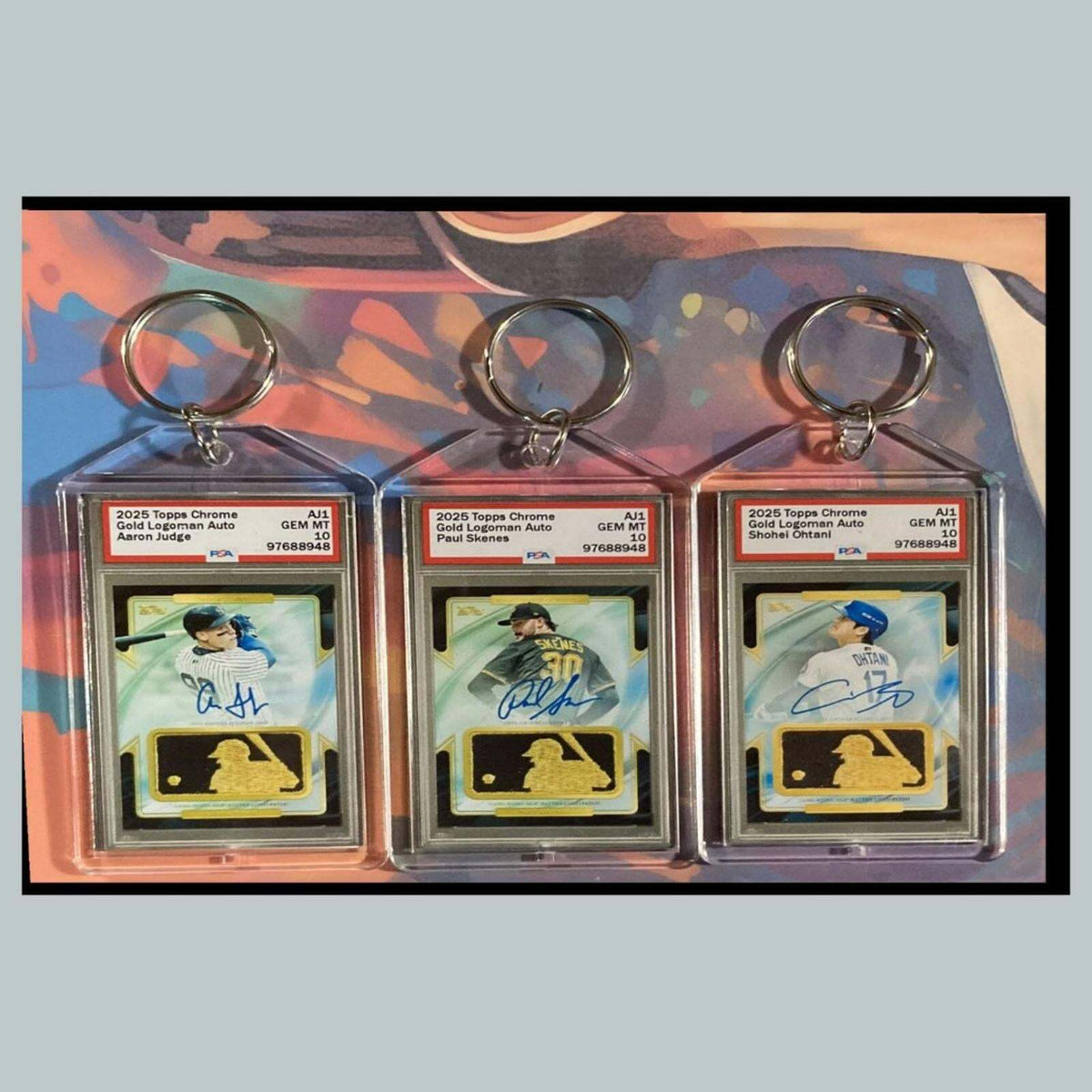3374B Aaron Judge/Skenes/Ohtani 3 Pack Bundle - 3 Diff Custom Novelty Keychains