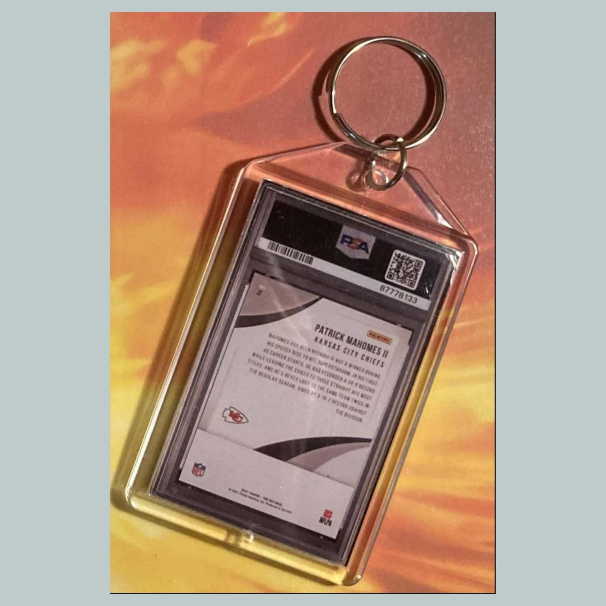 3619 Patrick Mahomes 2021 Panini The National Kaboom Custom Keychain