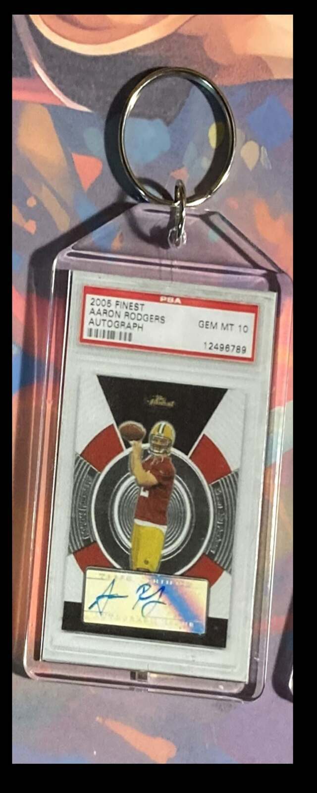 3192 Aaron Rodgers 2005 Topps Finest Auto Custom Hand Made Keychain
