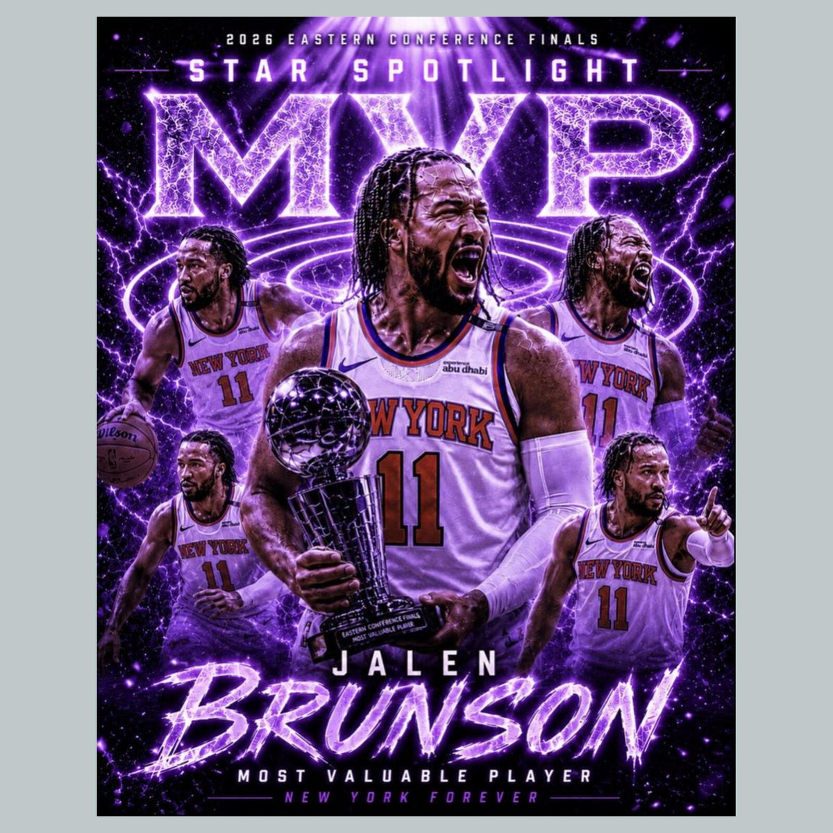2717 Jalen Brunson MVP Purple Ice Edition /25 8x10 Zoom Art Giclée Print BKL