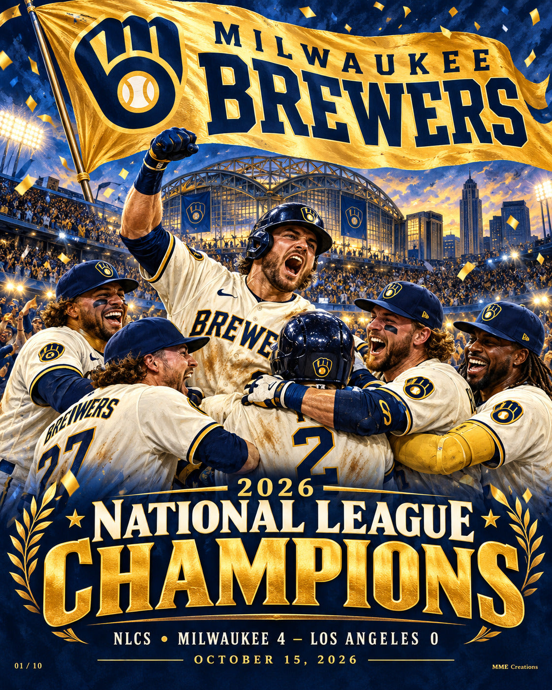 4977 Brewers 2026 NLCS Complete 10 Print 8x10 Glossy Bundle