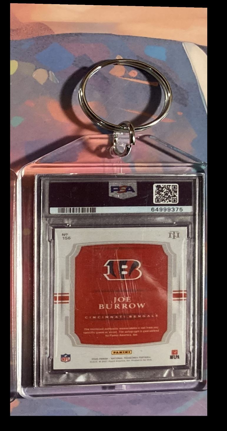 3080 Joe Burrow 2020 Panini Nat Trea Rookie Patch Auto Custom Keychain - Gift