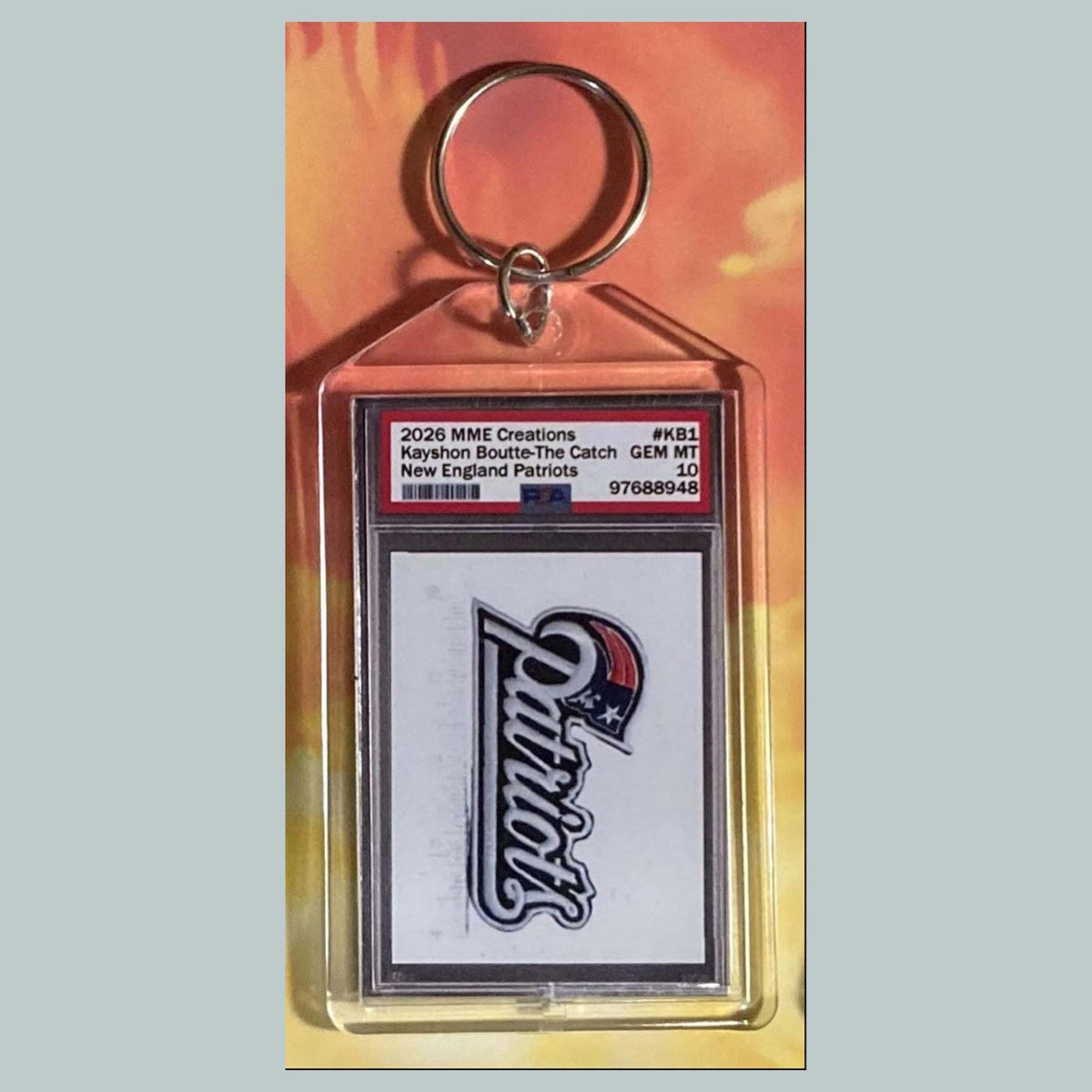 3763 Kayshon Boutte 2026 Gold Shimmer Mockup Custom Hand Made Keychain