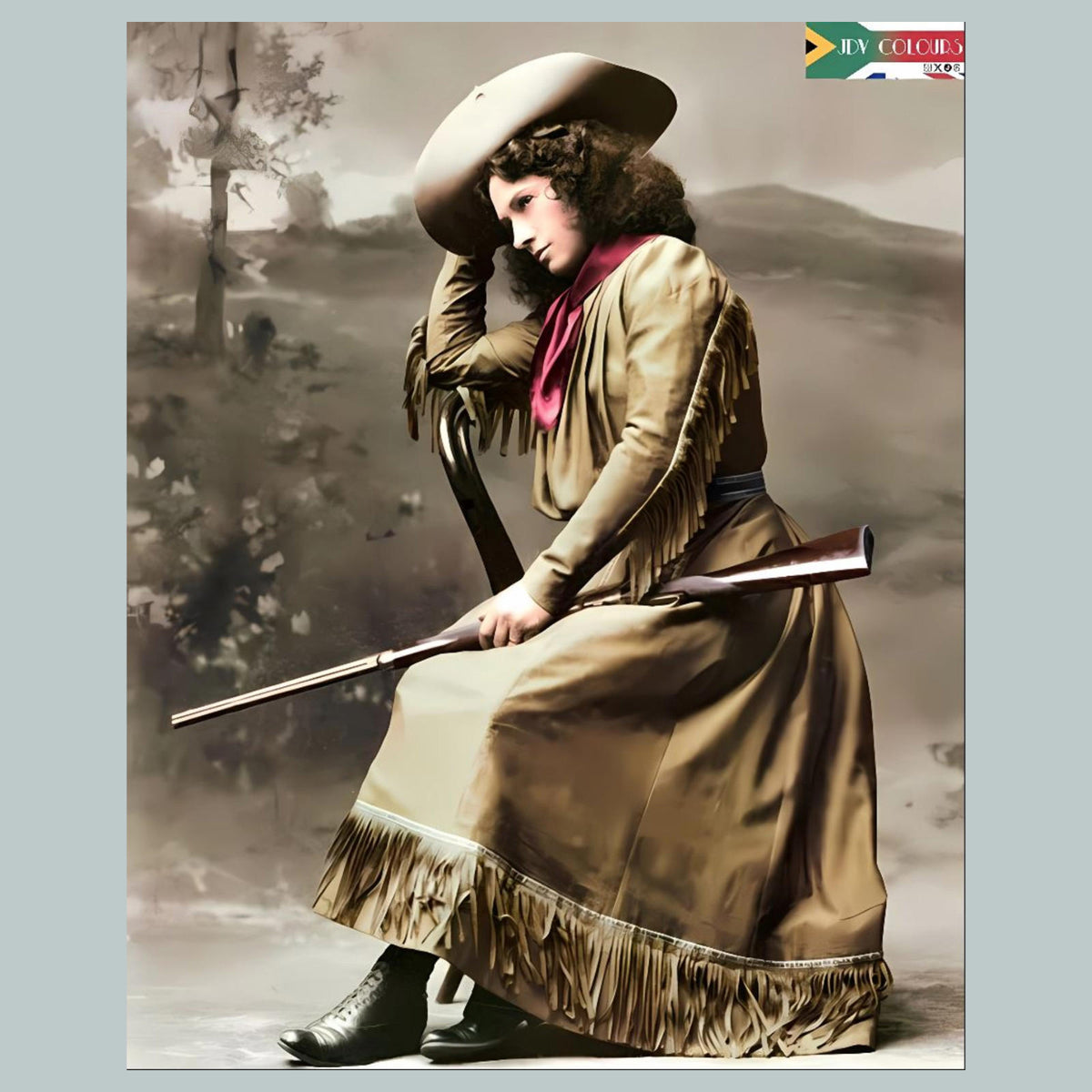 0785 P -8X10 Annie Oakley Posing with Her Rifle Glossy Photo Fast-Secure Ship MS