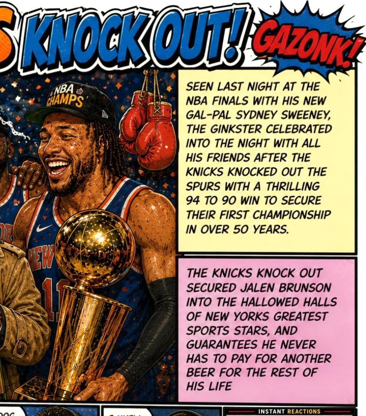 2861 Knicks-Brunson "Knock it Out" Win Big | Ginker’s Instant Reactions 8X10