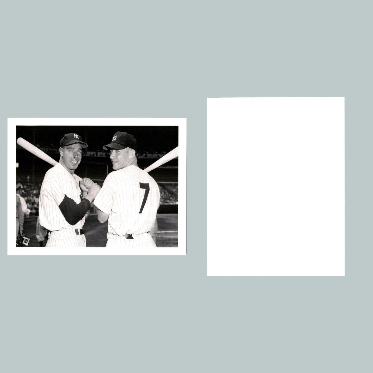 0065 P -8X10 Mickey Mantle and Joe Dimaggio Glossy Photo Fast Shipping BBL