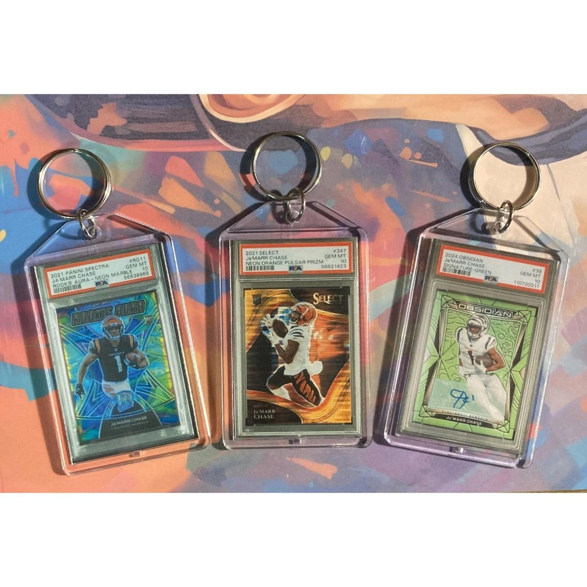 3271B Ja'Marr Chase - 3 Pack Bundle 3 Different Custom Novelty Keychains-Gift