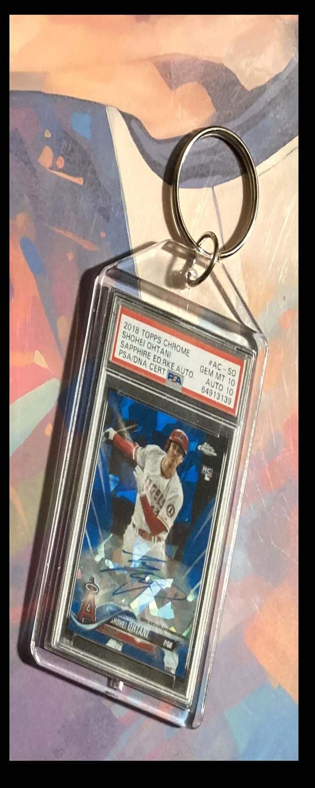 3211 Shohei Ohtani 2018 Topps Chrome Sapphire Auto - Custom Keychain -Great Gift