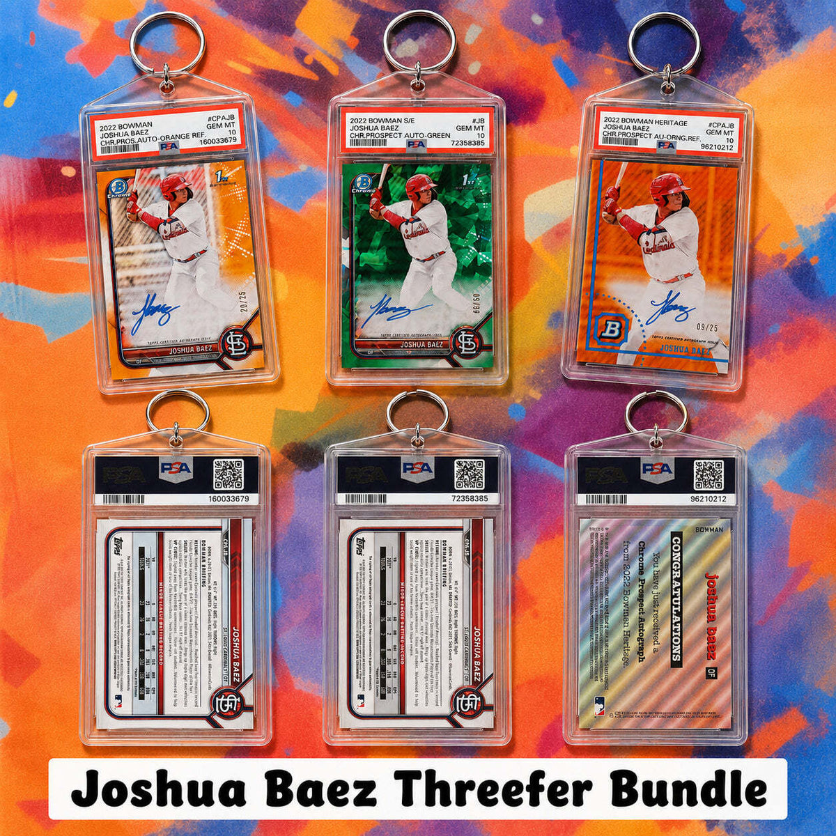 4159-004 Joshua Baez Threefer Bundle 3 Custom Hand Made Keychains