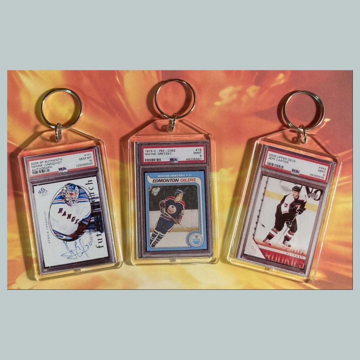 3661B Henrik Lundqvist/Gretzky/Carter Custom Hand Made Keychains Bundle