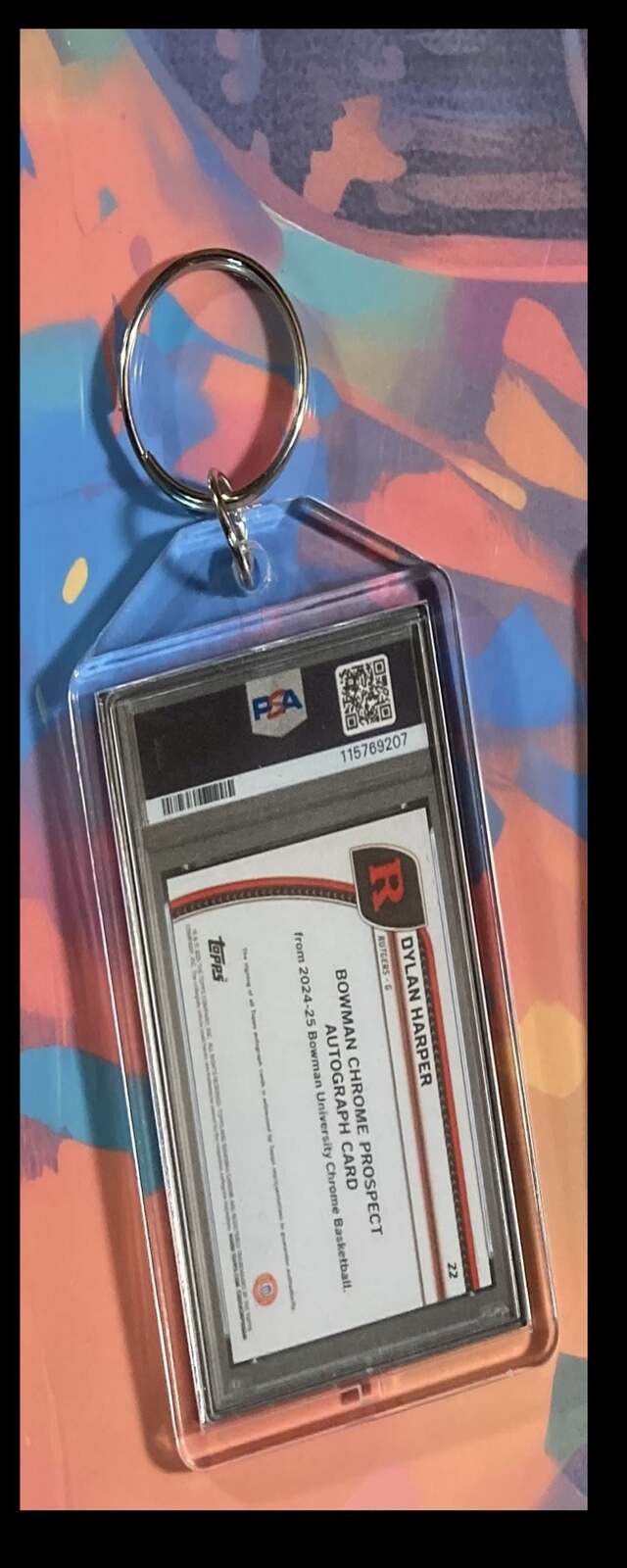 3110 Dylan Harper 2024 Bowman Chrome U Red Auto Custom Keychain-Great Gift