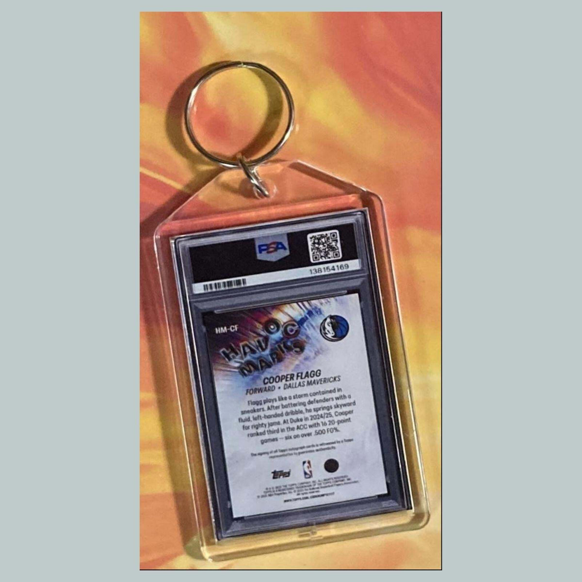 3692 Cooper Flagg 2025 Topps Foilfractor Custom Hand Made Keychain