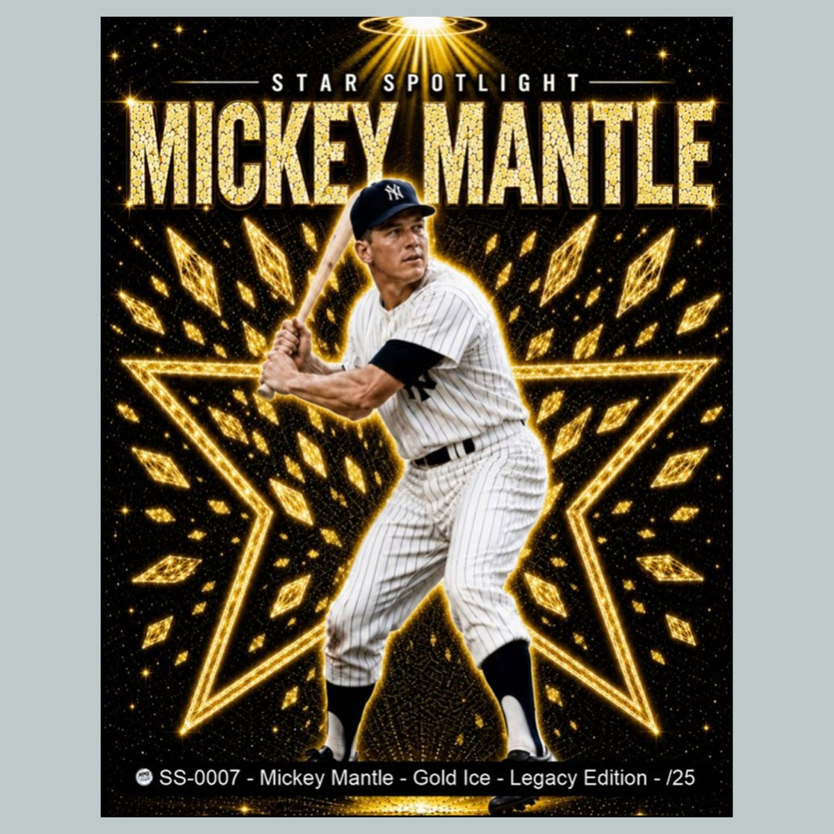 2935 Mickey Mantle Star Spotlight Series Limited Edition Ice Prints /25