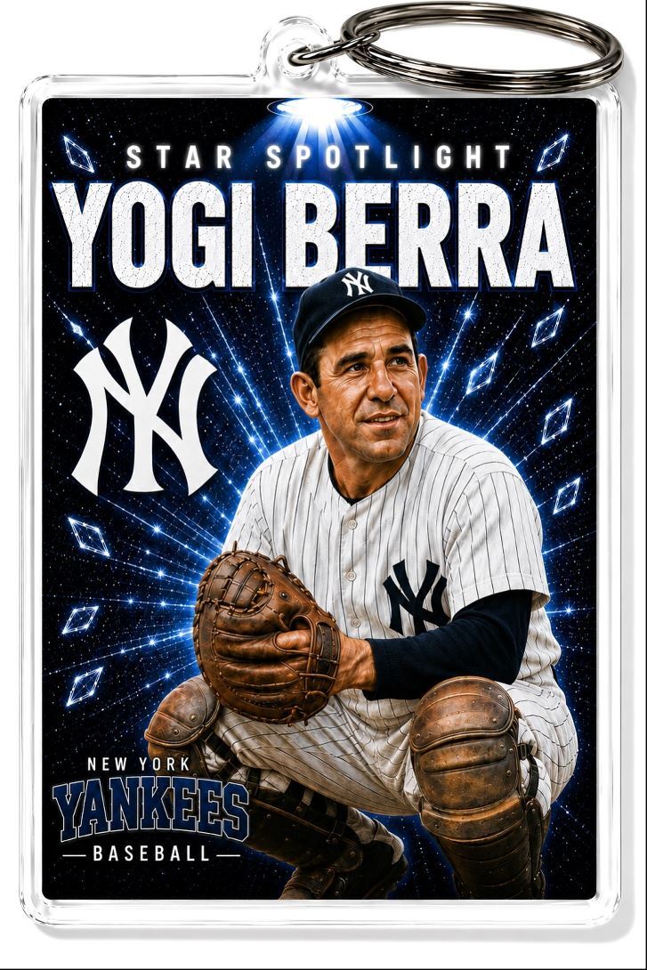 4000 Yogi Berra Keychain Blue Spotlight Premium Keychain No Nameplate