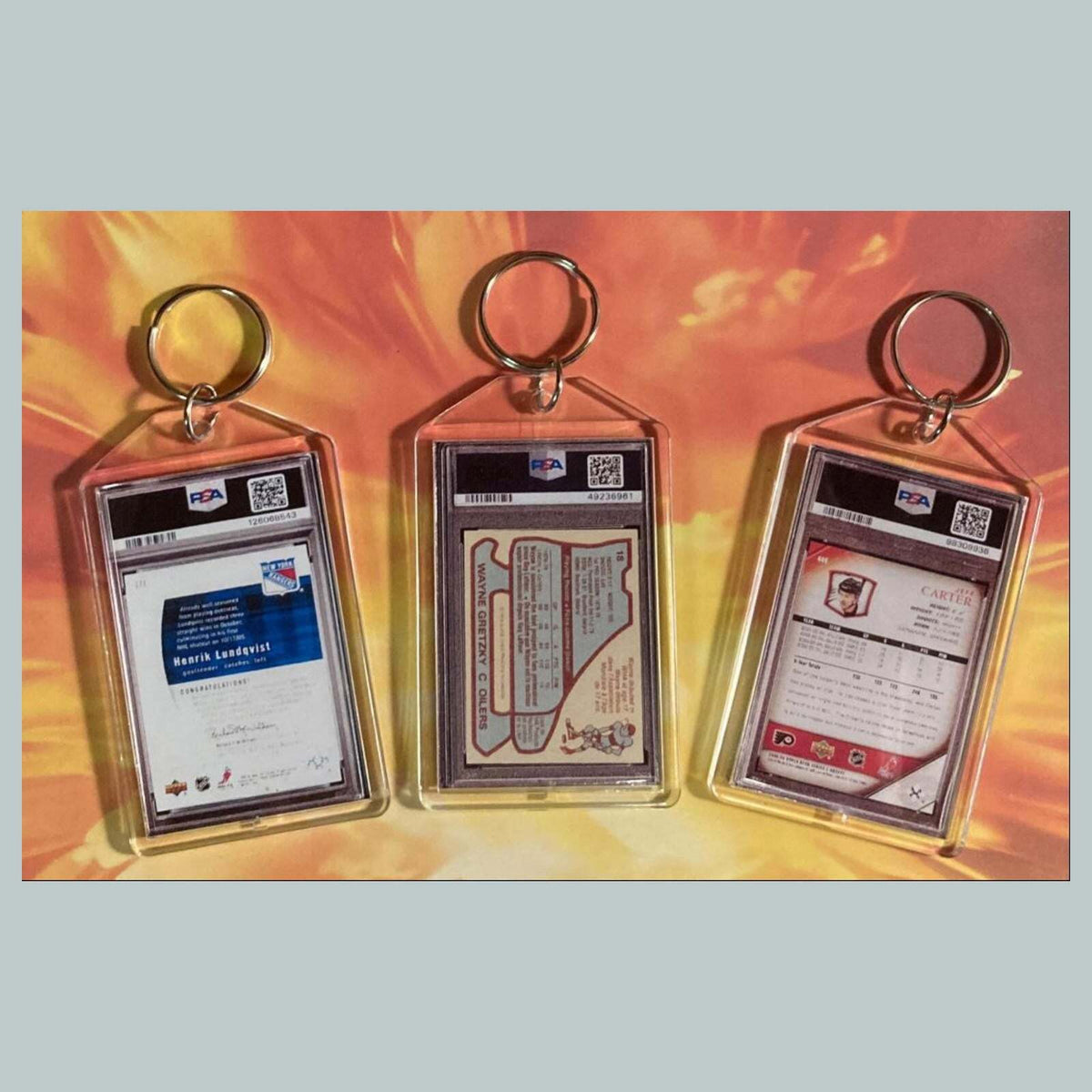 3661B Henrik Lundqvist/Gretzky/Carter Custom Hand Made Keychains Bundle